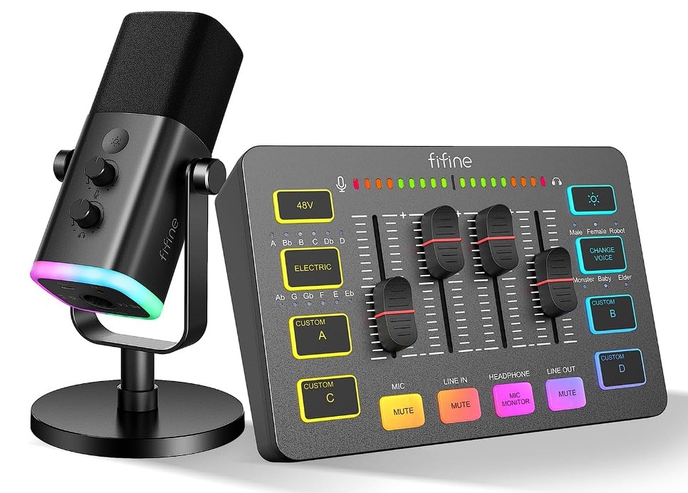 Pack Fifine : table de mixage et micro USB/XLR